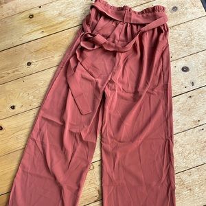 Tomato bisque silk trousers